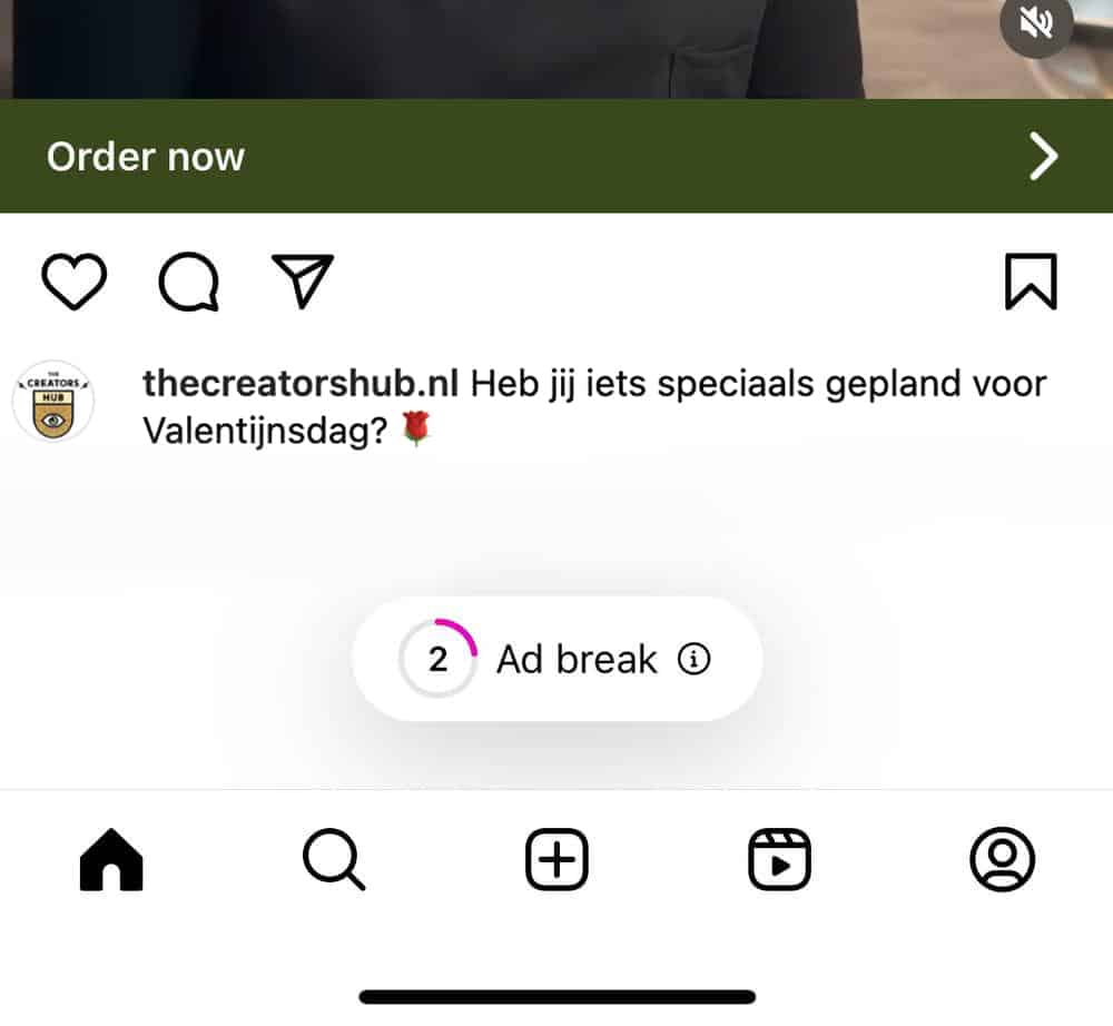 Nieuwe instagram feature: de ad break