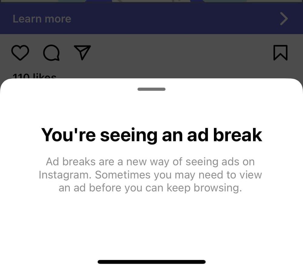 Ad breaks op instagram